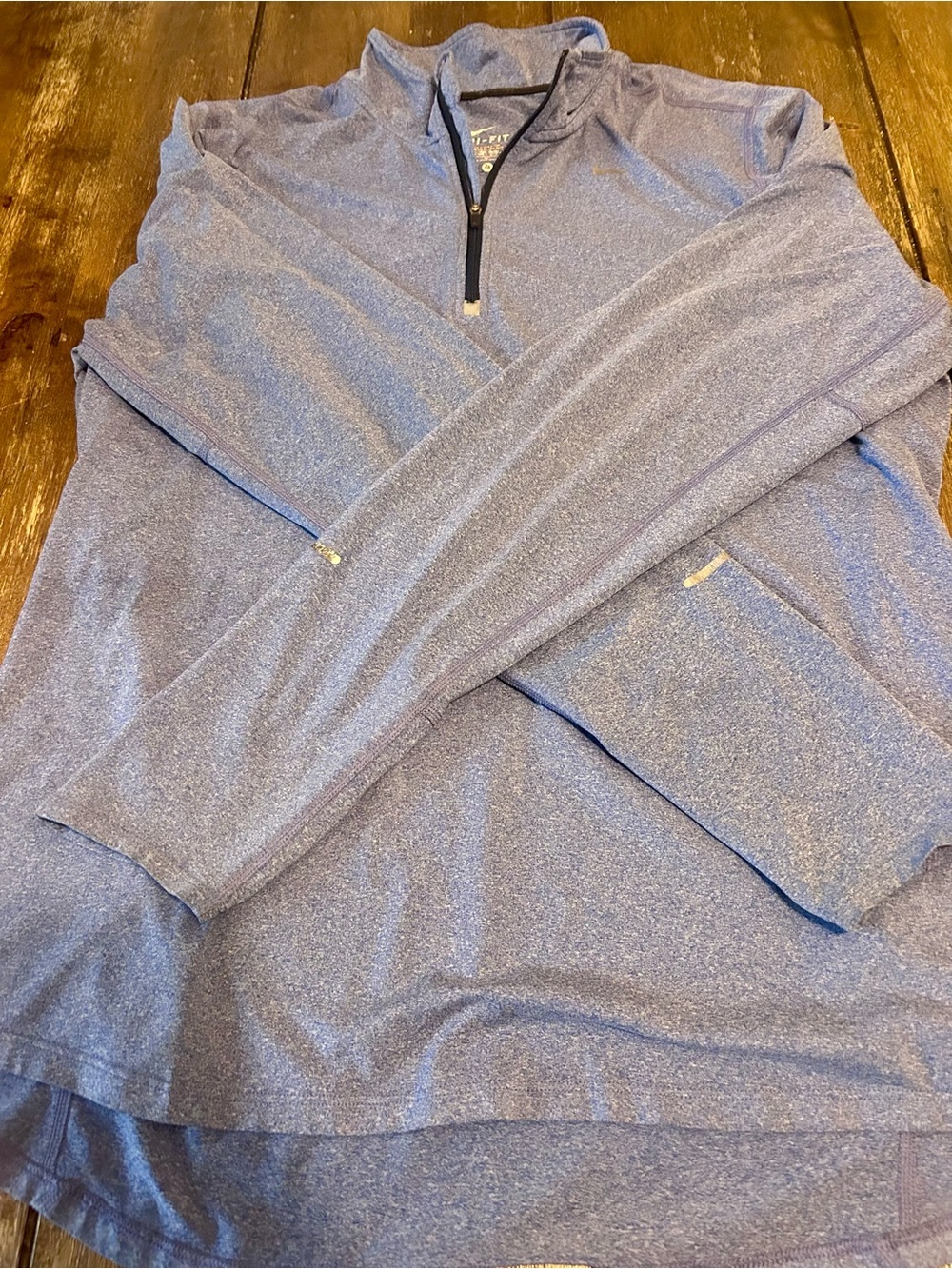 Nike Men's Heathered Light Blue Quarter-Zip Pullover Sweater